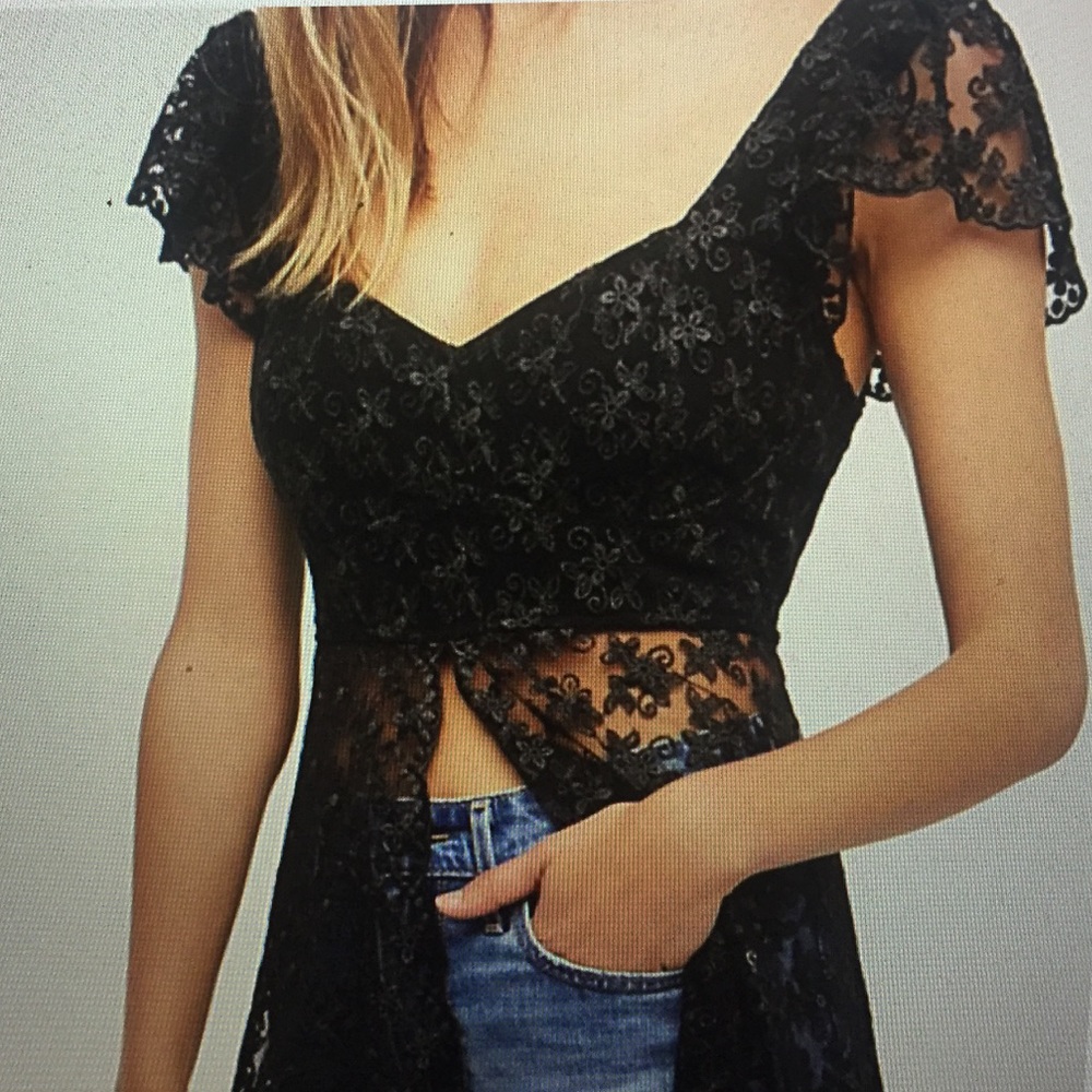 Free People Cloud 9 lace maxi top